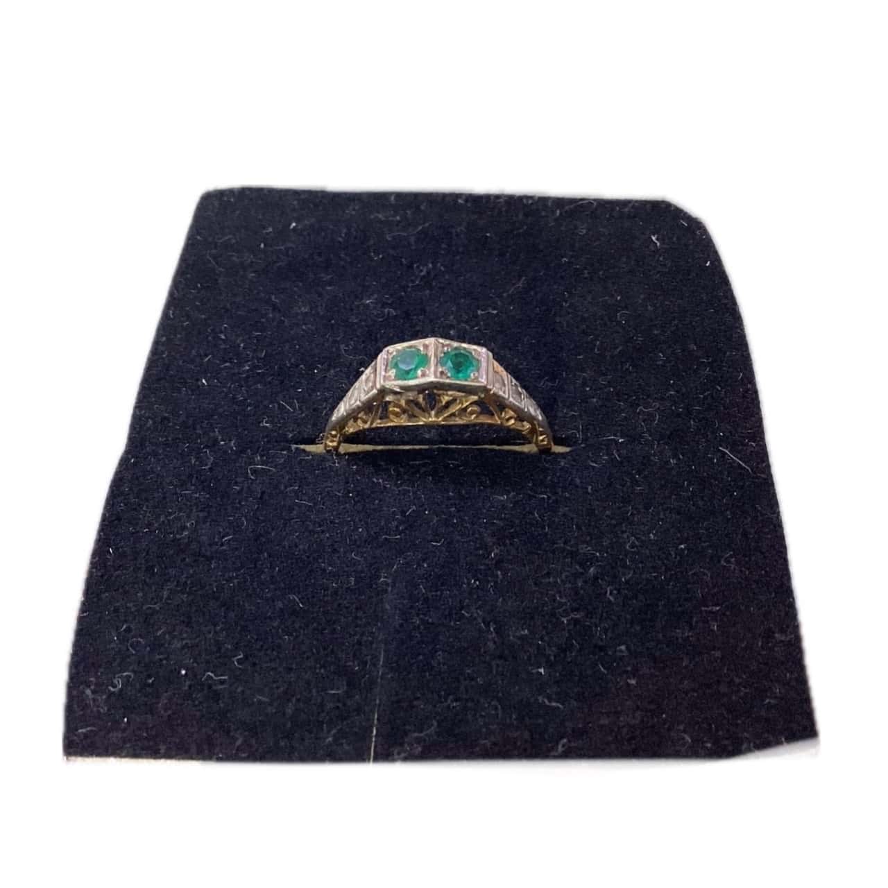 Grn Silver Rings Womens Ring Gold / Green / Silver (s)
