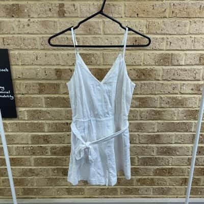 Kookai Womens white Alexis tie play suit Size 36 