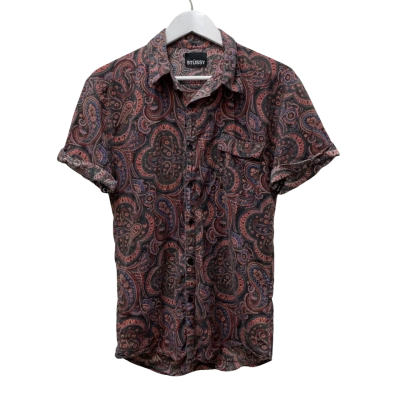 Stussy Mens  Size S Short Sleeve Shirt Paisley - 100% Cotton
