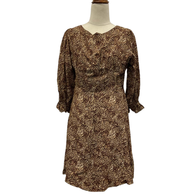 Faithfull The Brand Womens  Size 8 Mini Dress Leopard print
