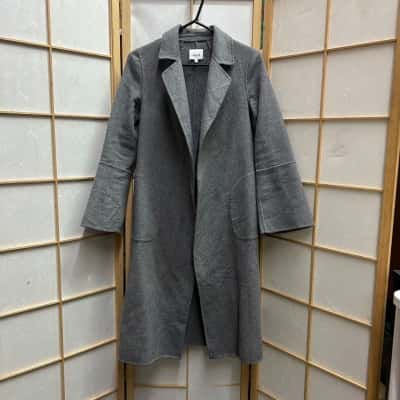 Seed Heritage Women’s Size 6 Wool Blend Midi Coat Grey  RRP: $200