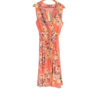 Liz Jordan Tie Waist Print Maxi Dress Size 14 Blush Floral