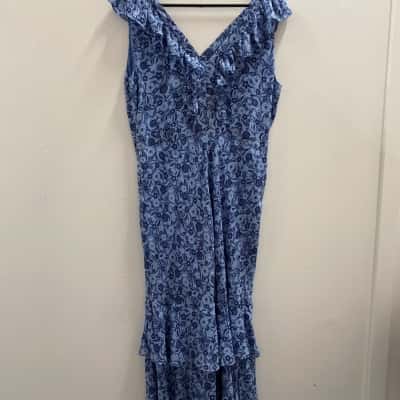 Witchery Womens  Size 16 Sleeveless Dress  Blue / Floral 