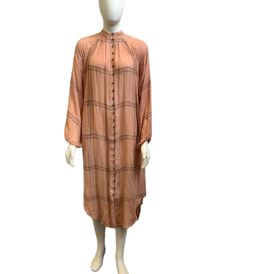 Brand New Tigerlily Womens  Size 8 Kenza Lorena Midi Dress Apricot / Black 