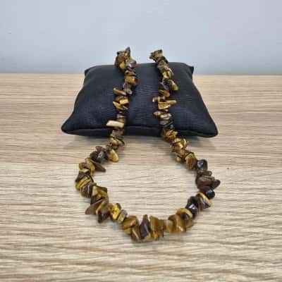 Tigers Eye Stone Chip Necklace