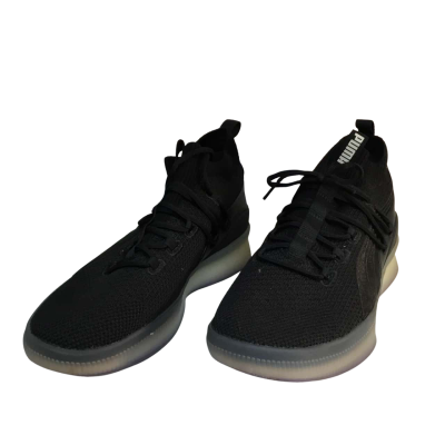 Mens  Size 8.5 Black Puma Clyde Court Glow Purple Sneaker Size US 8.5