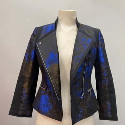 Karen Millen Womens  Size 4 Blazer Black  / Blue 
