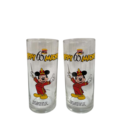 Micky Mouse 65 year set of 2 Drinking Glasses