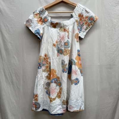RYDER By Annabella Ramsay White Floral Mini Dress Size 12