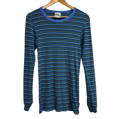 Kathmandu Mens Size M Blue Striped Thermal Shirt 