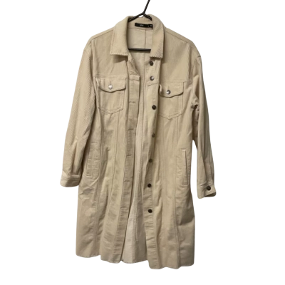 Womens Sportsgirl Size 8 Corduroy Trench Coat Cream 