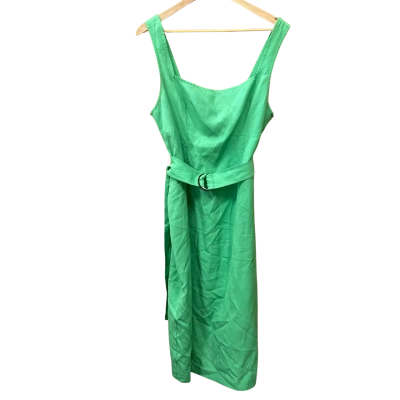Veronika Maine Emerald Green Linen Blend Dress Size 14