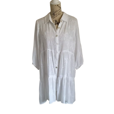Virtuelle Womens  Size 12 Short Sleeve Long Top White BNWT