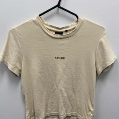Thrills Womens  Size 8 Cropped Top Off White 