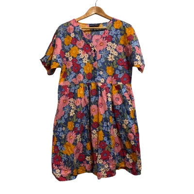 Princess Highway, Womens, Size 12, blue, red and orange patterned button-up dress