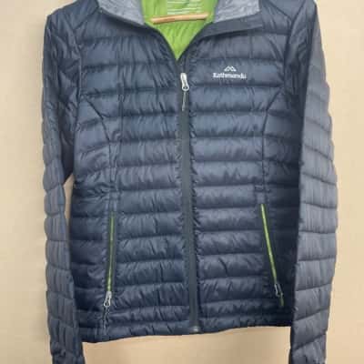 Kathmandu Womens  Size 10 Heli Puffer Jacket Green / Navy Blue 