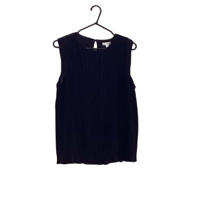 Jane Lamerton Womens Size 12 Black Plisse Shell Top