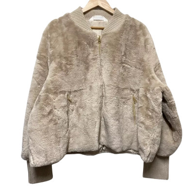 Virtuelle Womens  Size 24 Fur Coat Beige 
