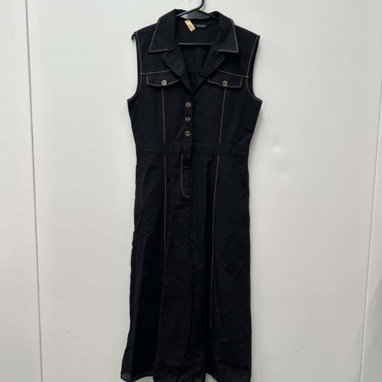 zara black dress white collar ZARA. Black textured dress with lace detail. TS – Hibuy market main image 1