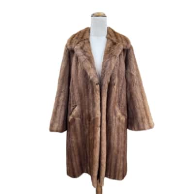 VINTAGE Womens MINK Fur Coat Brown 