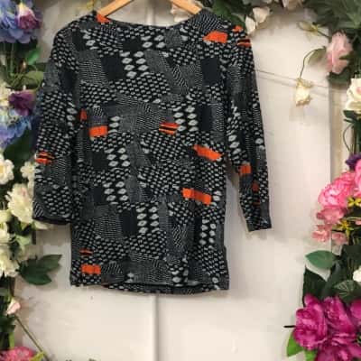 Megan Salmon Size 8 Multicoloured Top