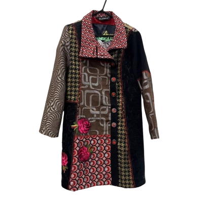 Desigual Patterned Winter Coat Size 46