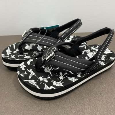 Reef Toddlers Dino Prints Sandals Size 3/4 (11 cm) Black  