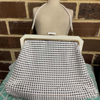 Oroton Womens White Mesh Handbag