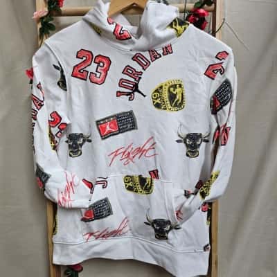 Kids Air Jordan White Hoodie Size 12-13