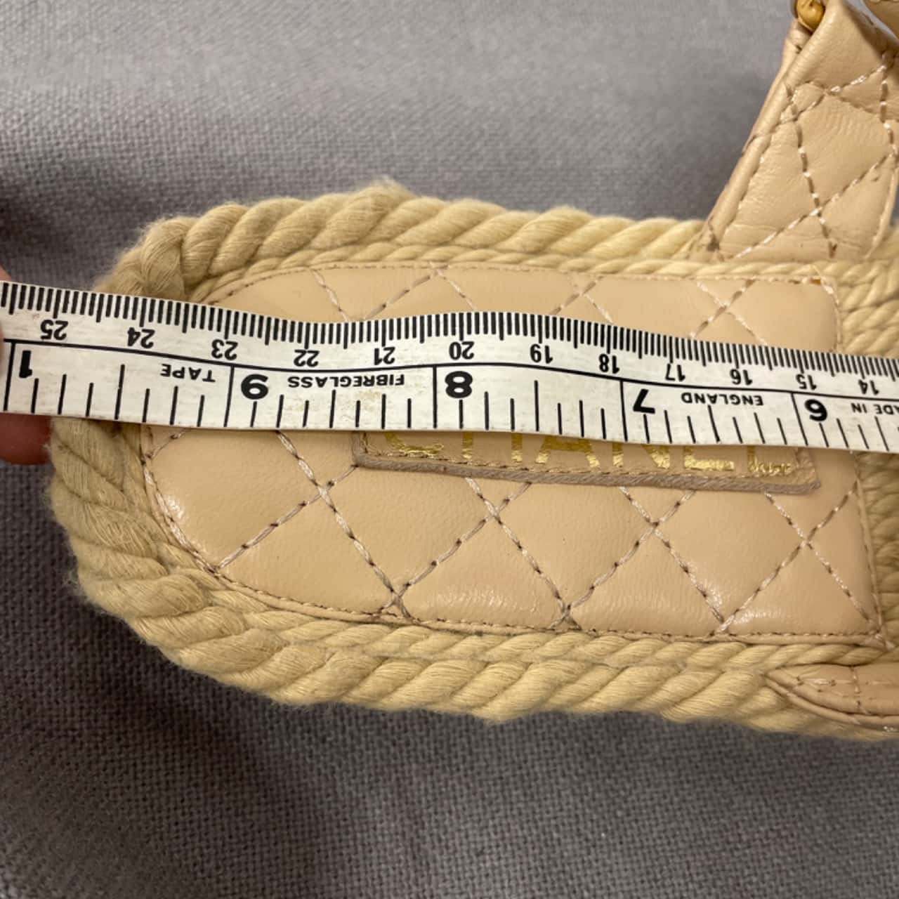 Womens Beige Rope Slides (s)
