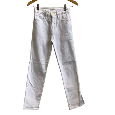 Frame Denim Womens Label Size 24 Le Sylvia Cropped Skinny Jeans White