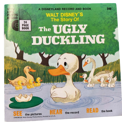 Disneyland Record and Book: The Ugly Duckling 33 1/3 7” Vinyl LP and 24 Page Booklet