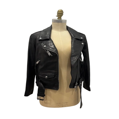 All Saints Womens  Size XS Leather Jacket Black  