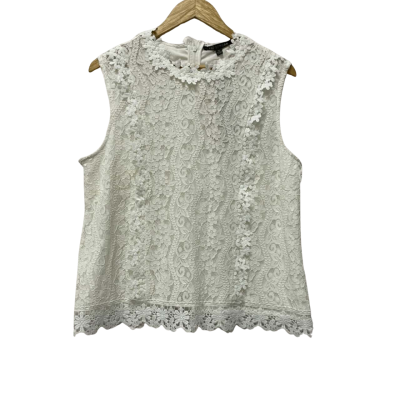 Liz Jordan Womens  Size 14 Sleeveless Top White 