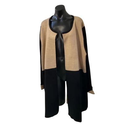 beme Womens  Size XL Open Jacket Black  / Cream 