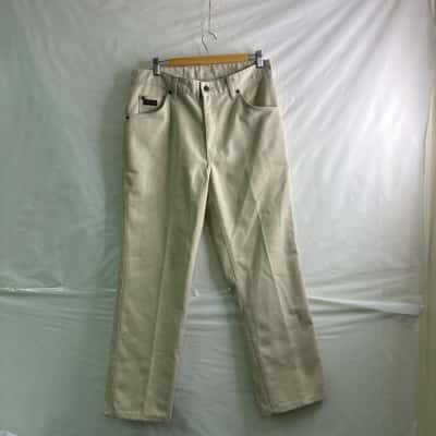 R.M. Williams Stockyard Mens Size 34 Straight Leg Jeans Cream 