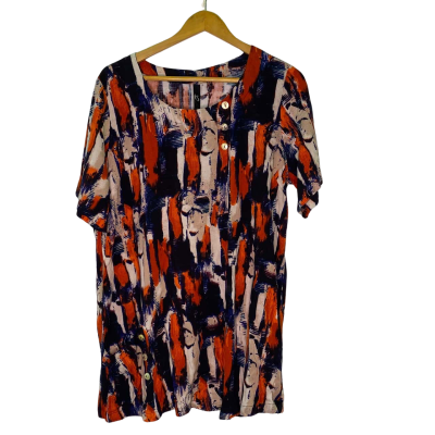 Taking Shape Womens  Size 16 Short Sleeve Top Multicoloured / Pattern 