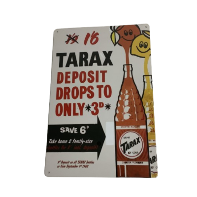 Brand New Drink Tarax Metal Man Cave Aussie Car Sign #2270-1-pp