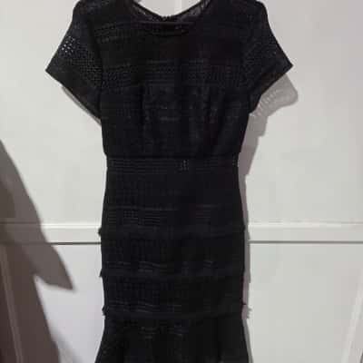 Bariano Womens  Size 10 Midi Dress Black  