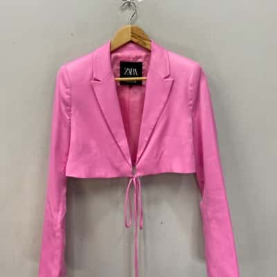Zara Womens  Size S Blazer / Cropped Jacket Pink  