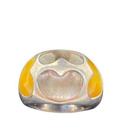  Womens Grey / Silver / Yellow ring 