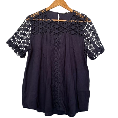 Liz Jordan Size 14 Navy Blue Top