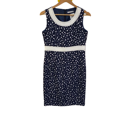 Vivida  Womens  Size 40 Blue / Polka Dot / White Dress
