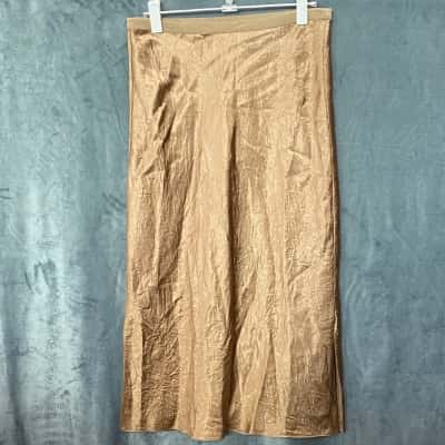 Womens Cashew Satin Skirt Size 10
