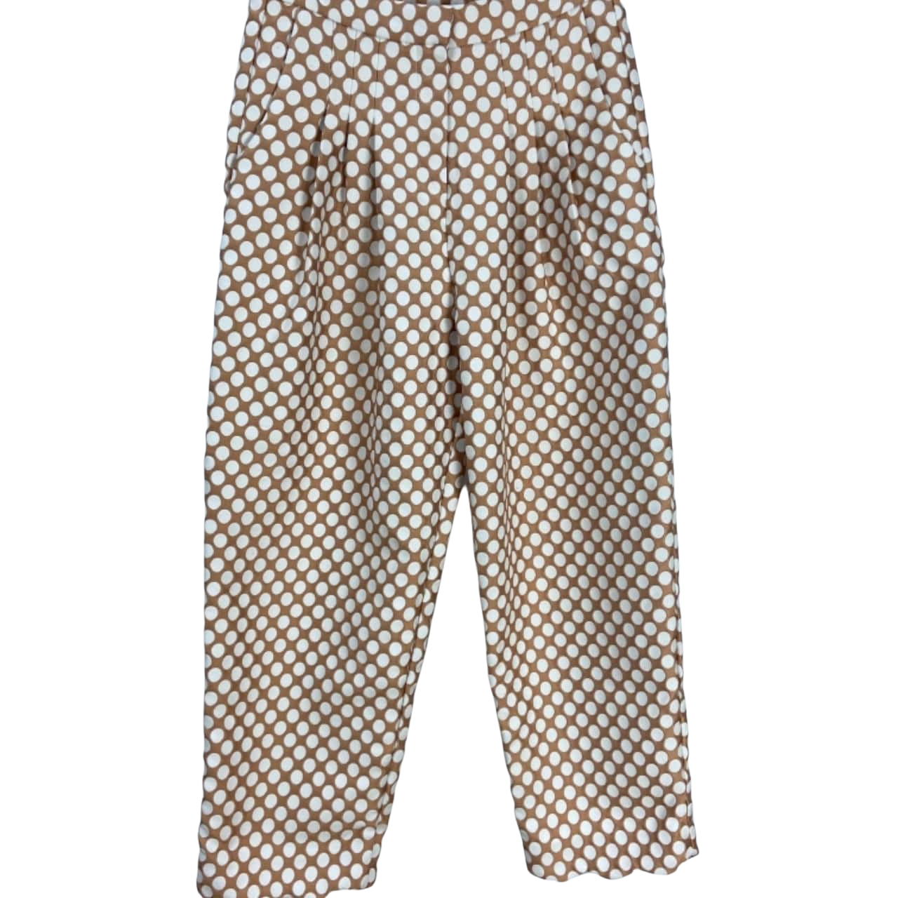 Sister Jane Size 10 Wide Leg Brown / Polka Dot textured pants(s)