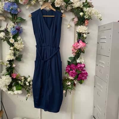 Sheike Womens  Size 8 Midi Dress Navy Blue 