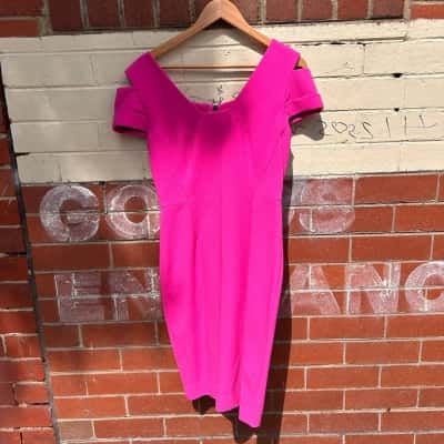 Roland Mouret Fuchsia Pink Crepe Dress Size 10/12 Au