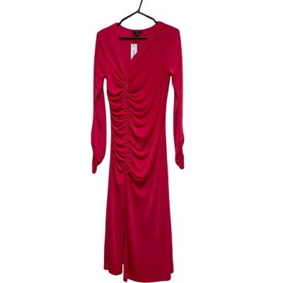 Nasty Girl Womens  Size 12 Ruched Front Maxi Dress Pink  