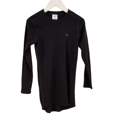 Kathmandu Kids Size 8 Merino Wool Thermal Long Sleeve Black  