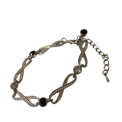Genuine Sapphire 1.5ct Infinity Silver Plated Bracelet with Certificate
